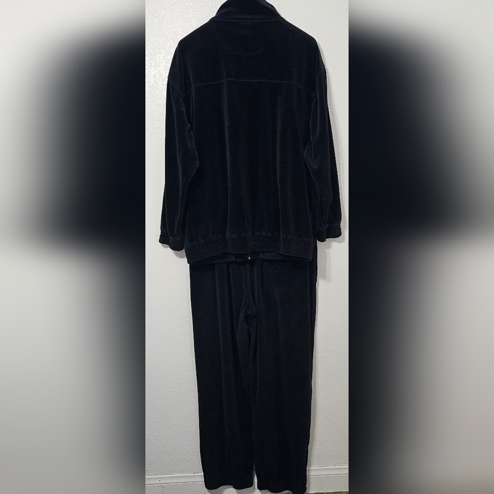 South Pole Velour Tracksuit Set XXL Black Full Zip Y2K Streetwear Jogger Set - Picture 2 of 11